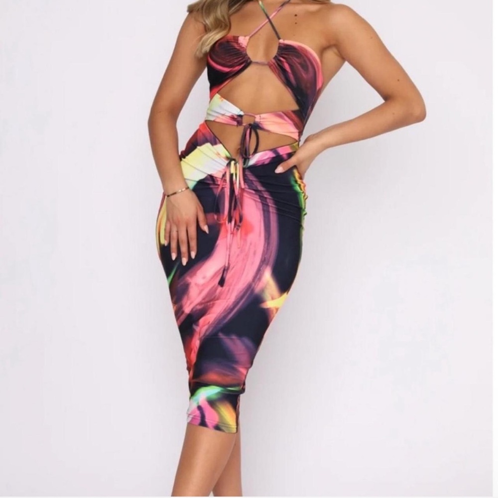 WhiteFox Boutique Multicolor Strappy Cut-Out Dress